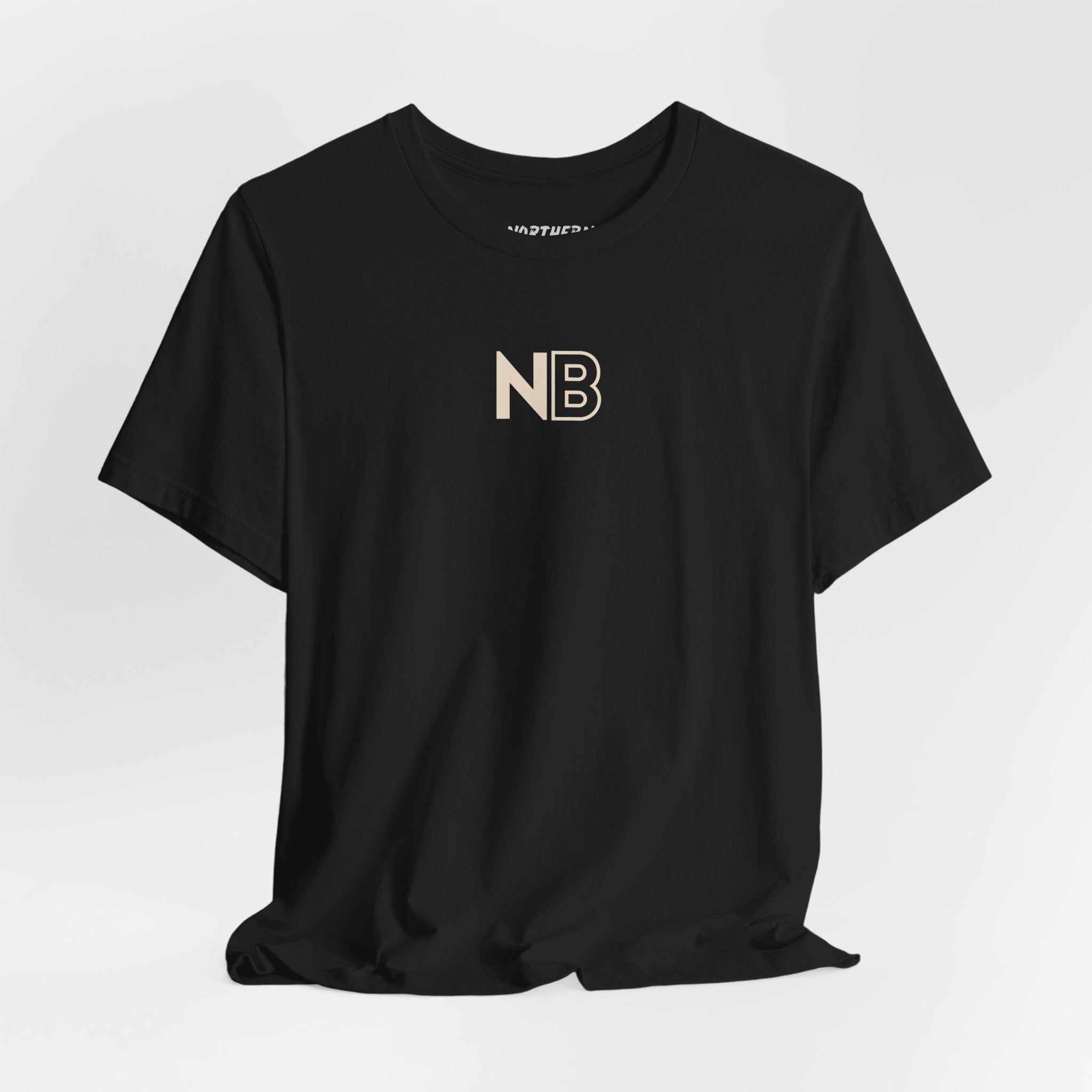 Northern Blvd Black Graphic Tee — 'NB' Chest Logo & Large Back Northern BLVD Typography