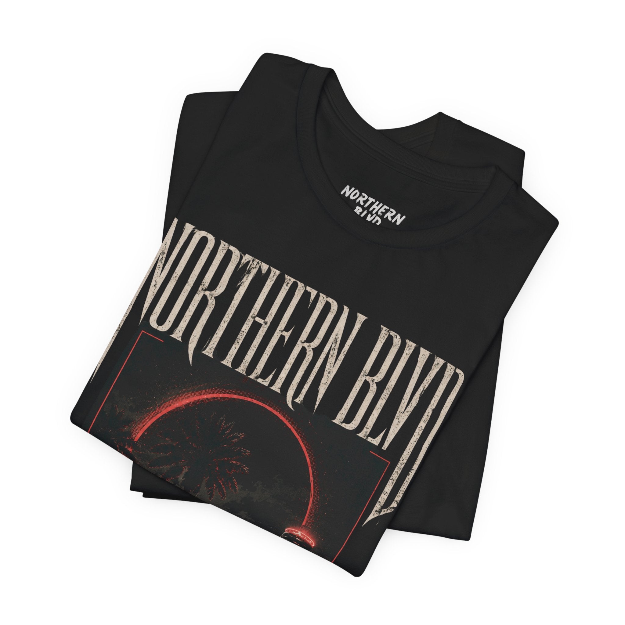 Northern Blvd Retro Orlando Cityscape Tee — Vintage Night Skyline Graphic T-Shirt