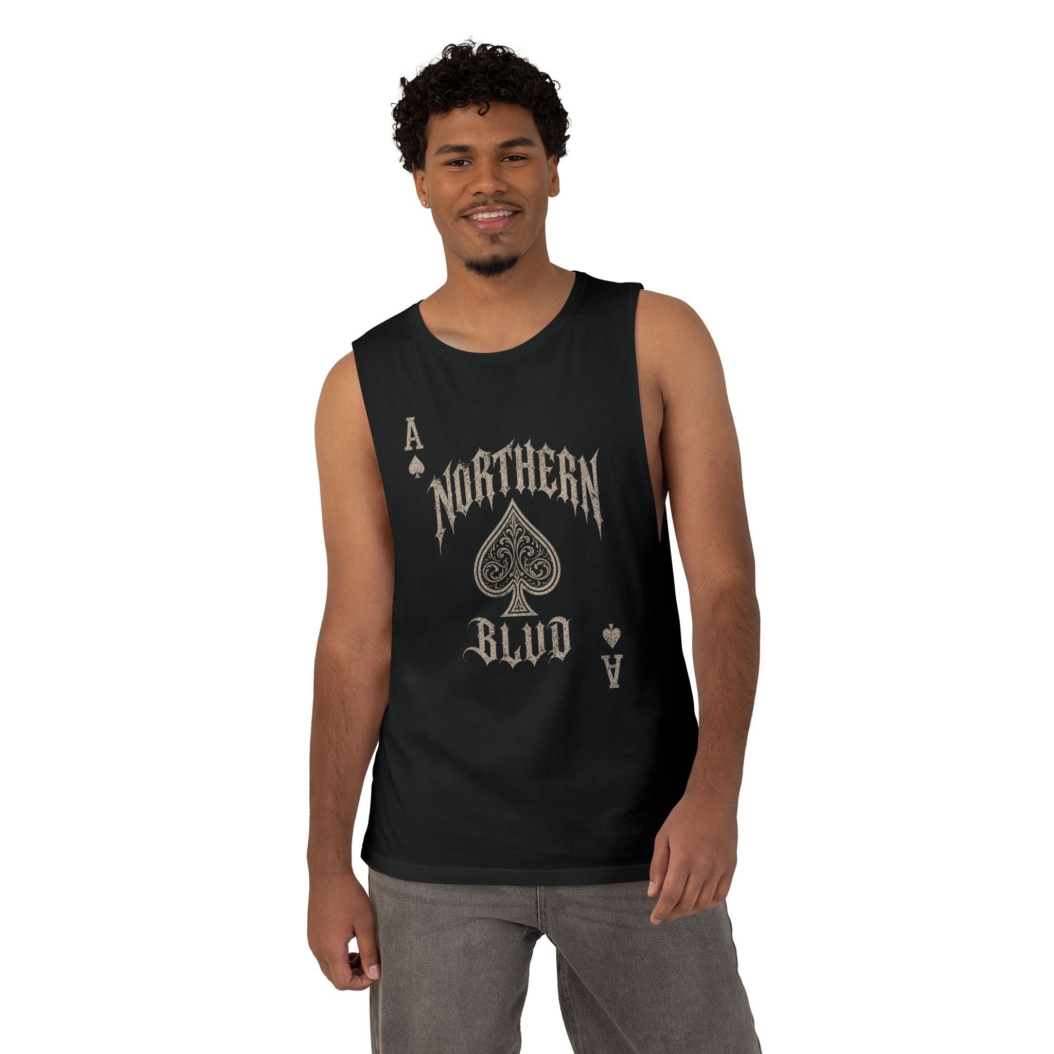Northern Blvd Ace Tank Top — Gothic Playing Card Muscle Tee